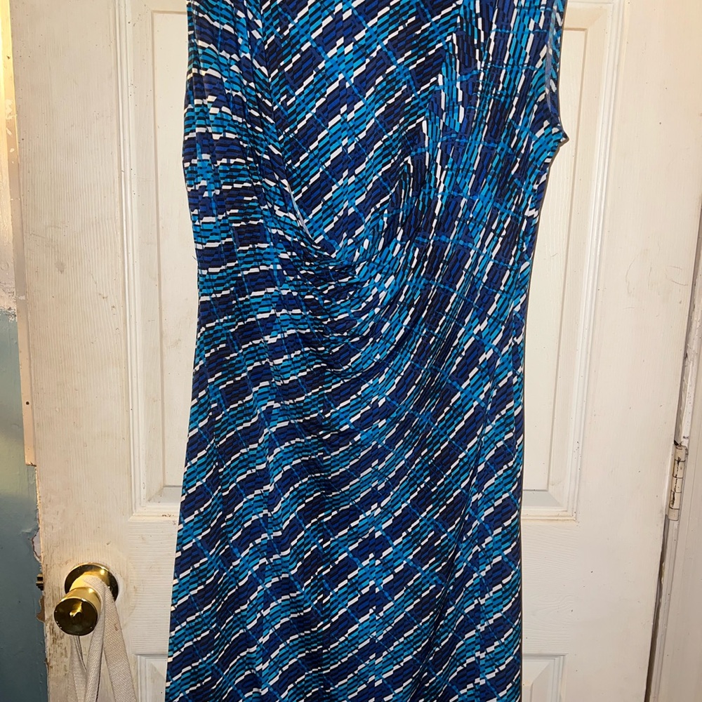 Calvin Klein Blue Patterned Dress